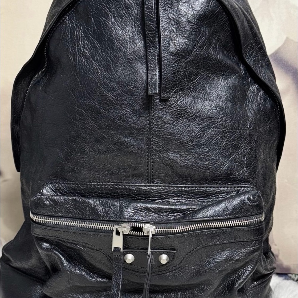 Balenciaga Black Leather Men's Backpack